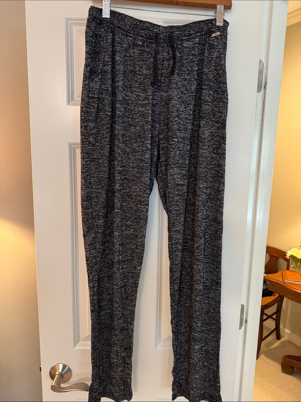 Hello Mello Cozy Tie-Waist Lounge Pants - Black Heather